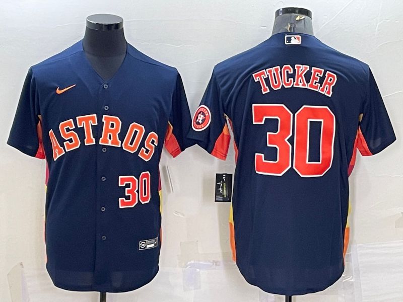 Men Houston Astros #30 Tucker Blue Game Nike 2022 MLB Jersey